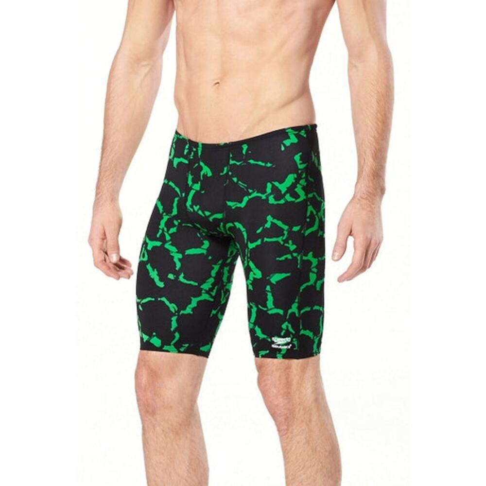SPEEDO Endurance Wrack It Up Jammer sz 30 green black men's swimsuit new $54